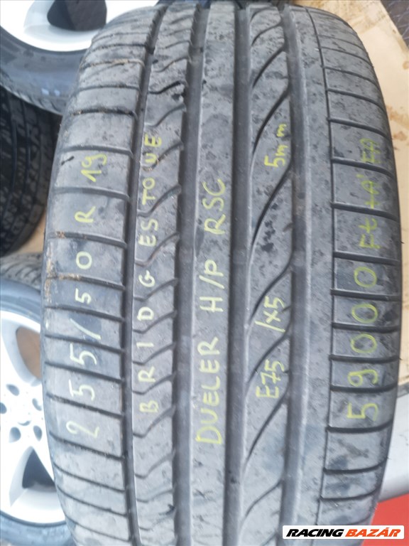 ÁR / DB [GYÁRI HASZNÁLT] BMW - X5 ALUFELNI SZETT (KÉT SZÉLES) | E75 | 255/50R19 - BRIDGESTONE DUELER H/P RSC (DEFEKTTŰRŐ) | 5mm | NYÁRI |  3. kép